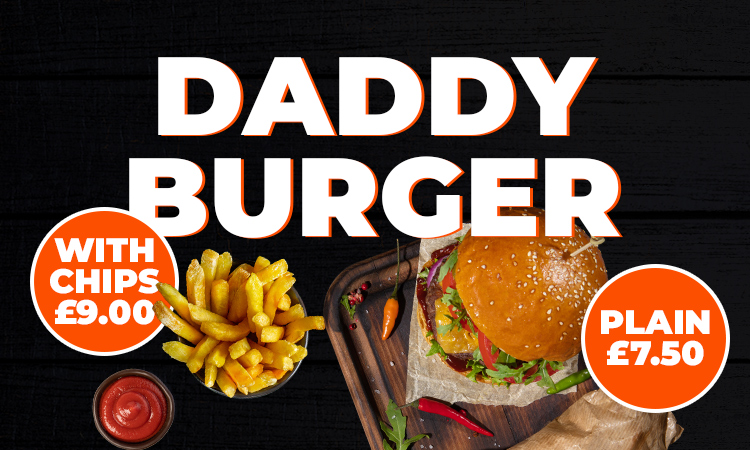 Daddy Burger Meal Deal Served at Erroll's Kebab House Peterhead